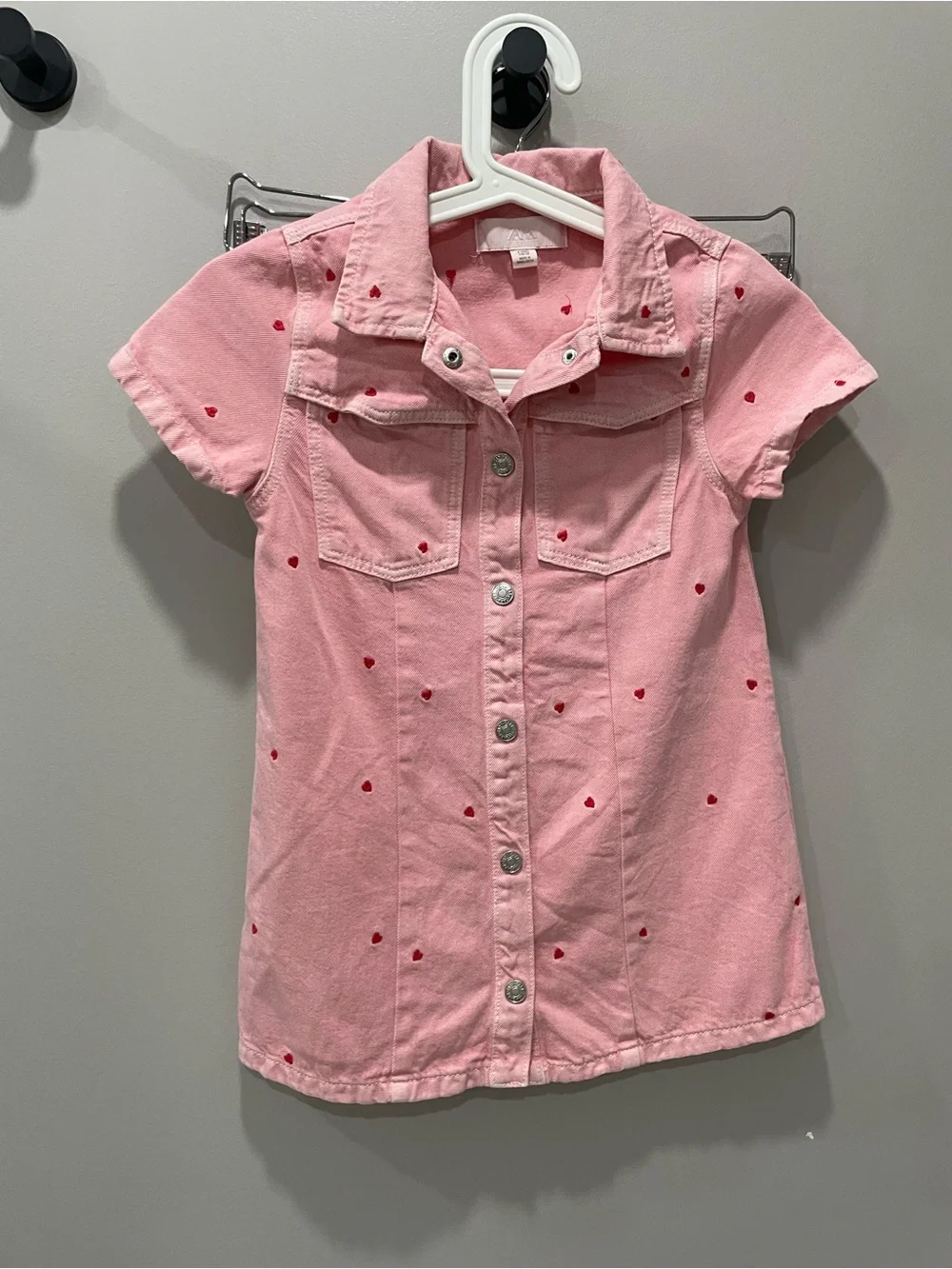 Zara Pink Dress with Red Heart Dots